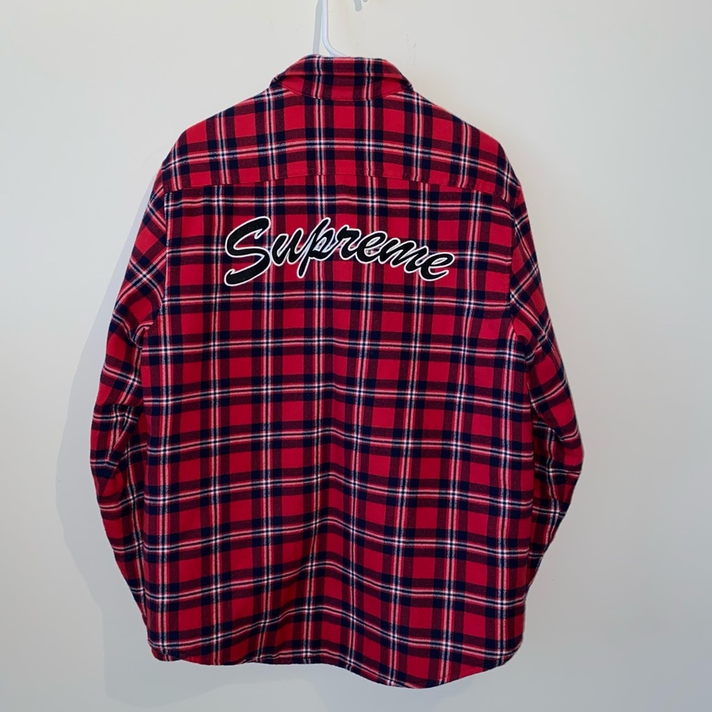 Supreme arc logo quilted flannel